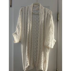 White shirt sleeve summer cardigan
